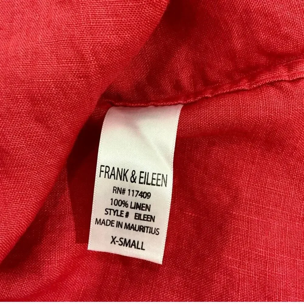 Frank & Eileen Amalfi Getaway Set Summer Red Linen Size XS NWT